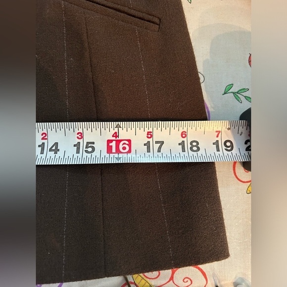 LIMITED Wool Double Breasted Blazer Brown w Pinstripe Women’s Size 6 - Picture 7 of 11